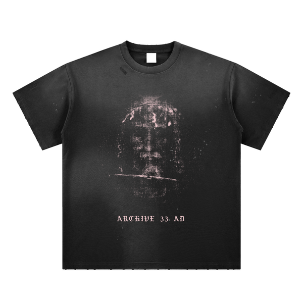 SHROUD // Hand-Frayed Sunfade Paint Splatter Tee