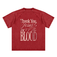 THANK YOU BLOOD // Vintage Washed Raglan Cotton Tee