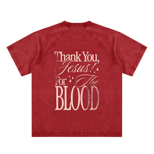 THANK YOU BLOOD // Vintage Washed Raglan Cotton Tee