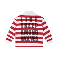 WOLVES RED RUGBY // Striped Heavy Rugby Polo