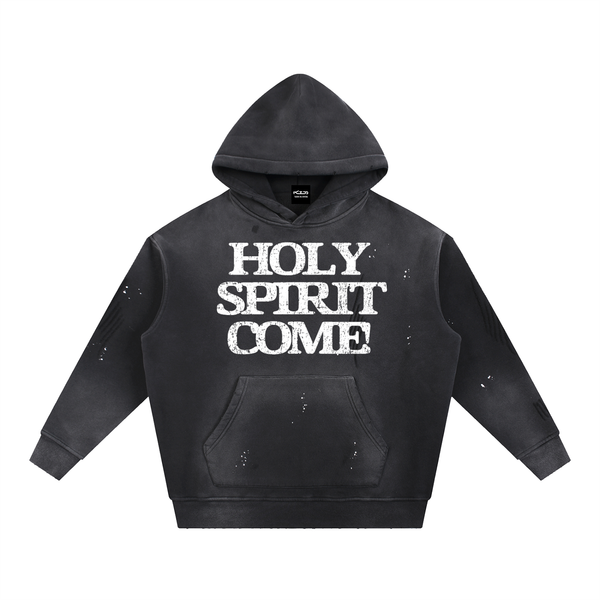 HOLY SPIRIT HOODIE // Vintage Washed Frayed Fleece Hoodie