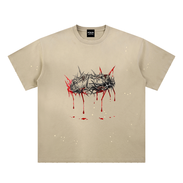 KING OF KINGS // Hand-Frayed Sunfade Paint Splatter Tee