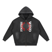 FRESH WIND // Sunfade Two-way Zipper Boxy Fleece Hoodie