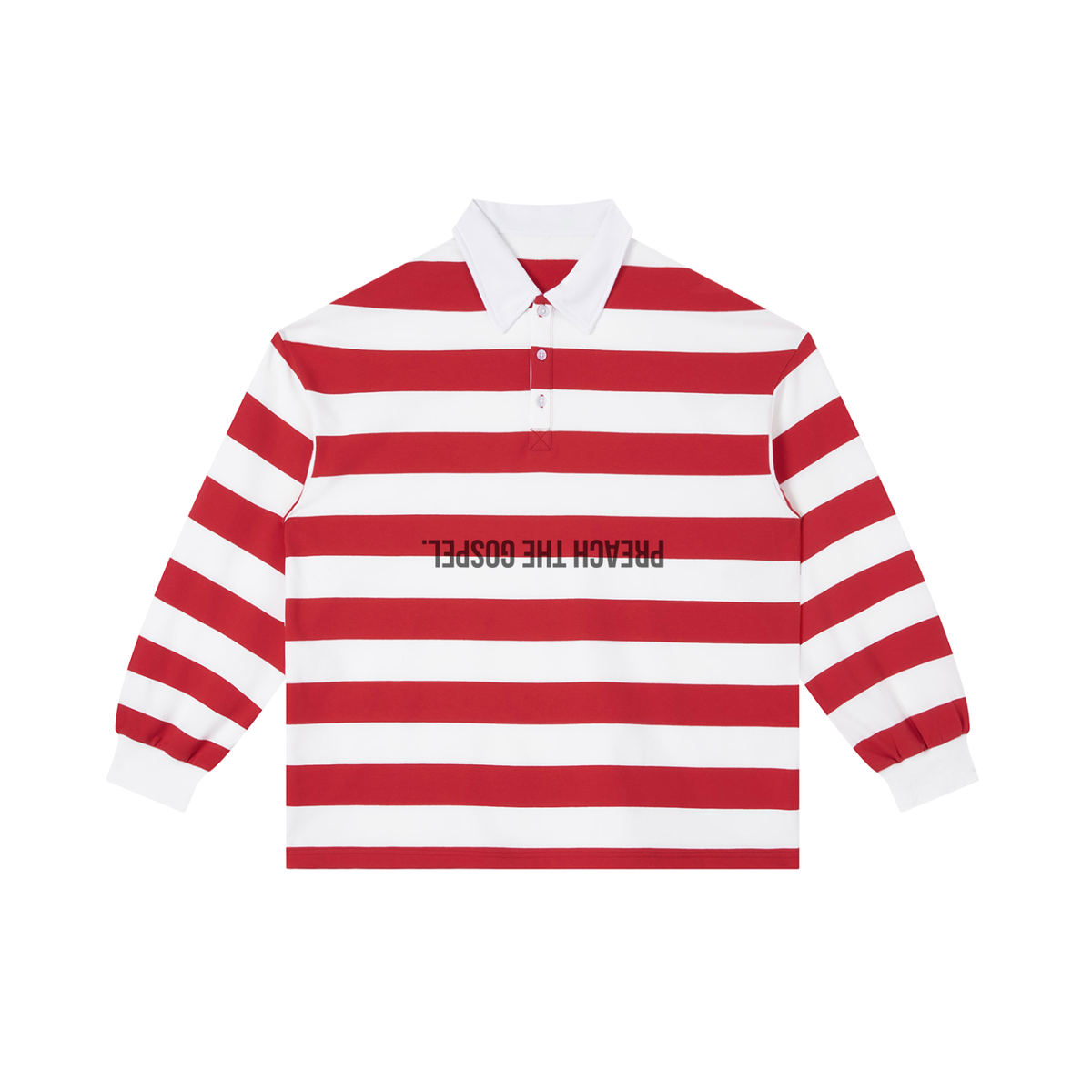WOLVES RED RUGBY // Striped Heavy Rugby Polo