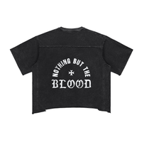 NOTHING BUT THE BLOOD // Raw Edge Snow Washed Boxy Tee