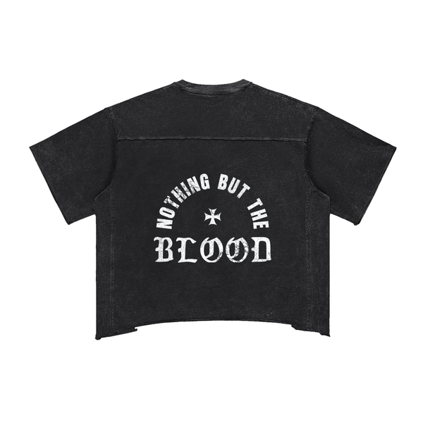 NOTHING BUT THE BLOOD // Raw Edge Snow Washed Boxy Tee