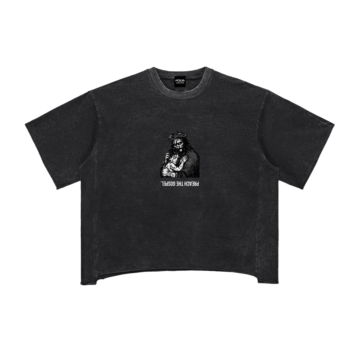 NOTHING BUT THE BLOOD // Raw Edge Snow Washed Boxy Tee