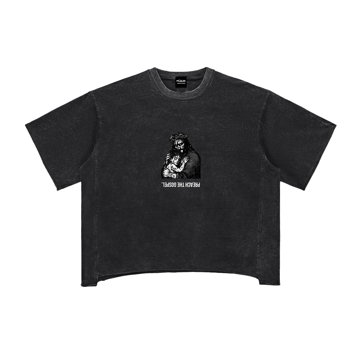 NOTHING BUT THE BLOOD // Raw Edge Snow Washed Boxy Tee